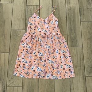 NWT Romwe pink floral dress M
